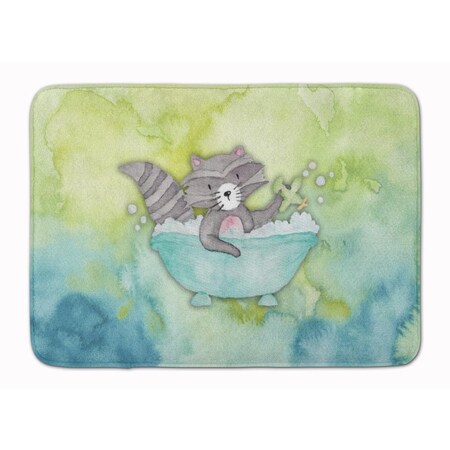 Carolines Treasures Raccoon Bathing Watercolor Machine Washable Memory Foam Mat BB7345RUG